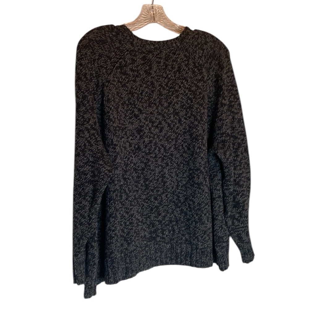 Eileen Fisher Black and Gray Crew Neck Sweater